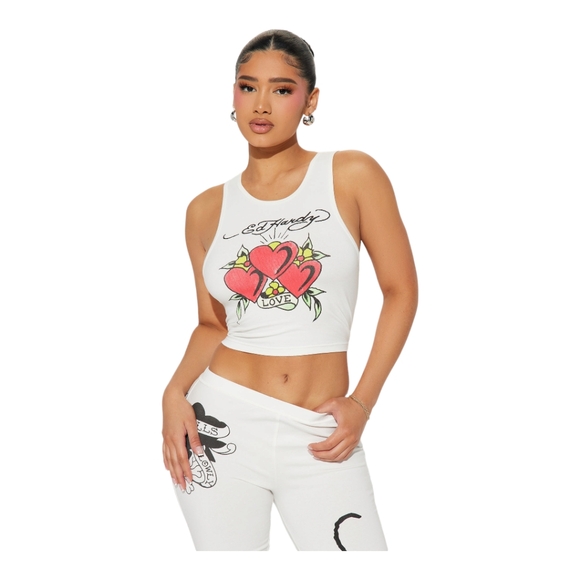 ED HARDY LOVER PANT SET- WHITE SIZE XL - Picture 4 of 12